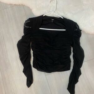 Elegant Black Ruched Top